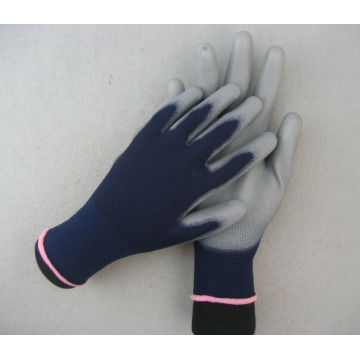 Doublure de Polyester 13G Double Blue PU Work Glove